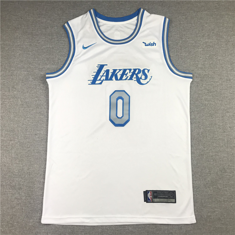 Men's Los Angeles Lakers Russell Westbrook #0 White 2020/21 Swingman Jersey