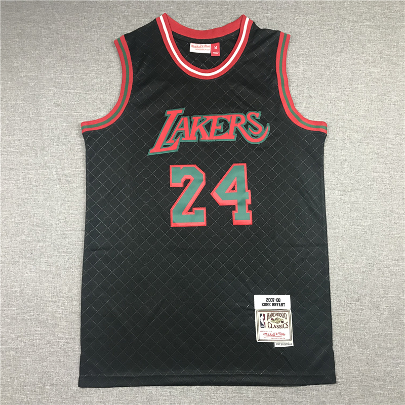 Men's Los Angeles Lakers Kobe Bryant #24 Black Hardwood Classics Player Jersey