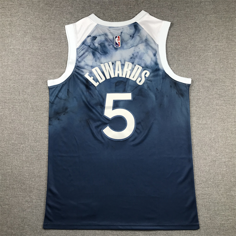 Men's Minnesota Timberwolves Anthony Edwards #5 Blue 2023/24 Swingman Jersey - City Edition