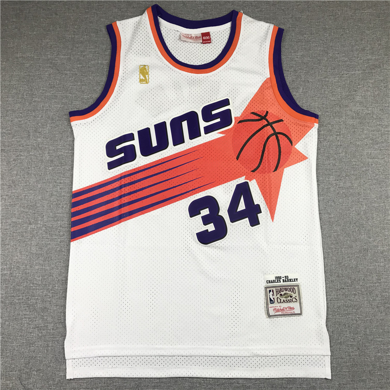Men's Phoenix Suns Charles Barkley #34 NBA White 1992-93 Swingman Jersey