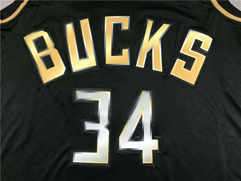 Men's Milwaukee Bucks Giannis Antetokounmpo #34 Black Swingman Jersey