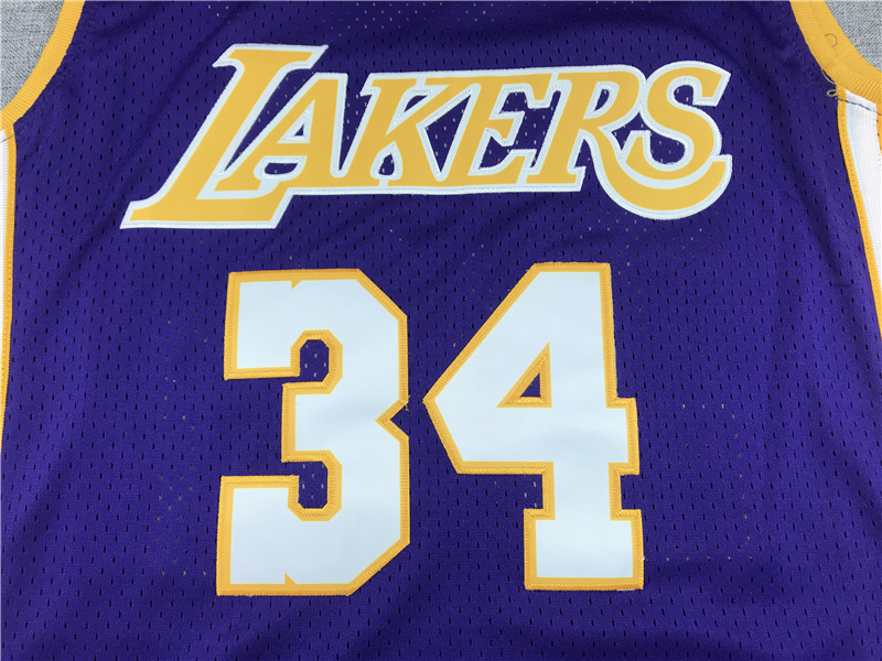 Men's Los Angeles Lakers Shaquille O'Neal #34 Purple 1999-00 Classics Jersey