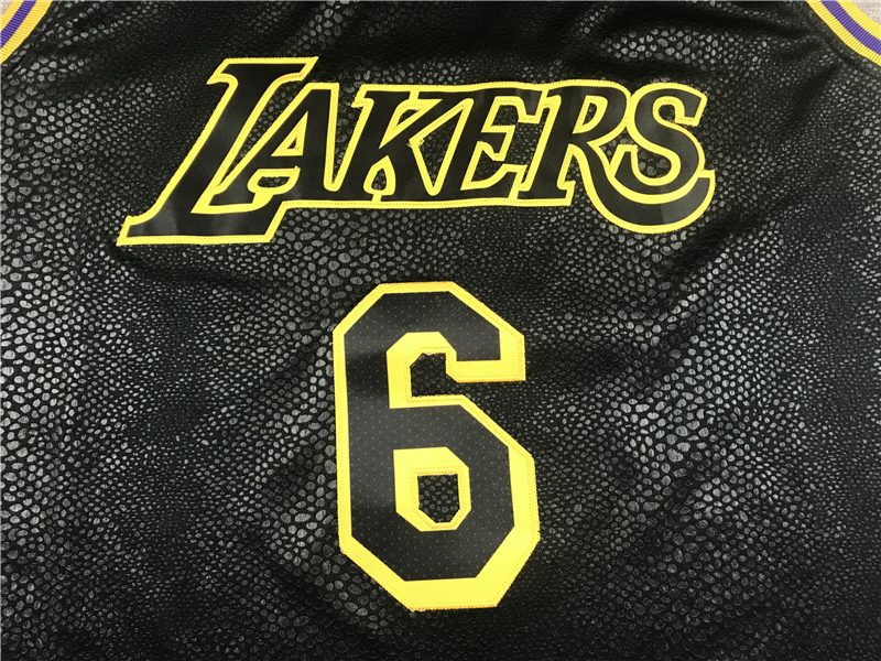 Men's Los Angeles Lakers LeBron James #6 NBA Black Jersey