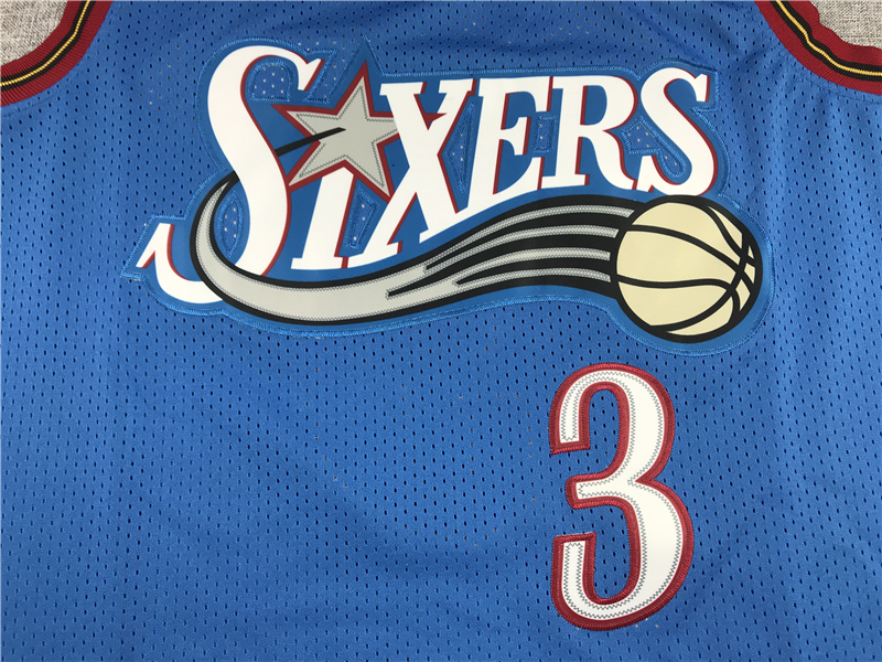 Men's Philadelphia 76ers Allen Iverson #3 Blue Swingman Jersey