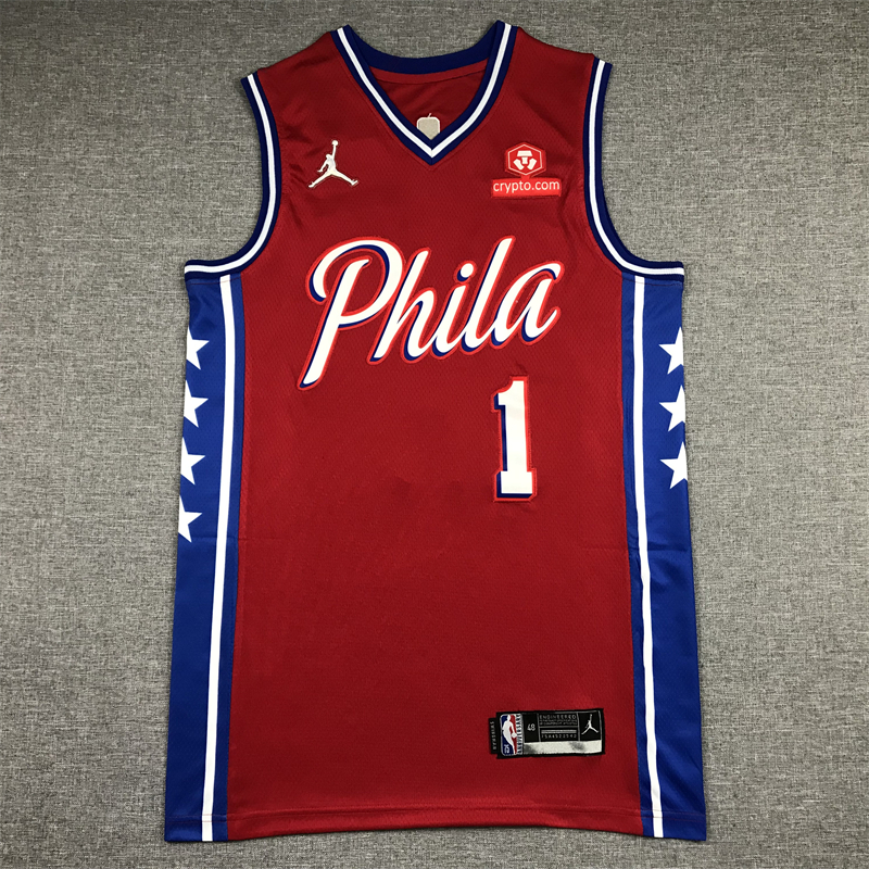 Men's Philadelphia 76ers James Harden Red Fastbreak Replica Player Jersey
