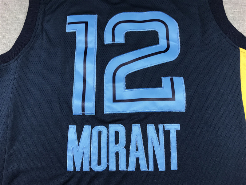 Men's Memphis Grizzlies Ja Morant #12 Navy Fast Break Replica Jersey