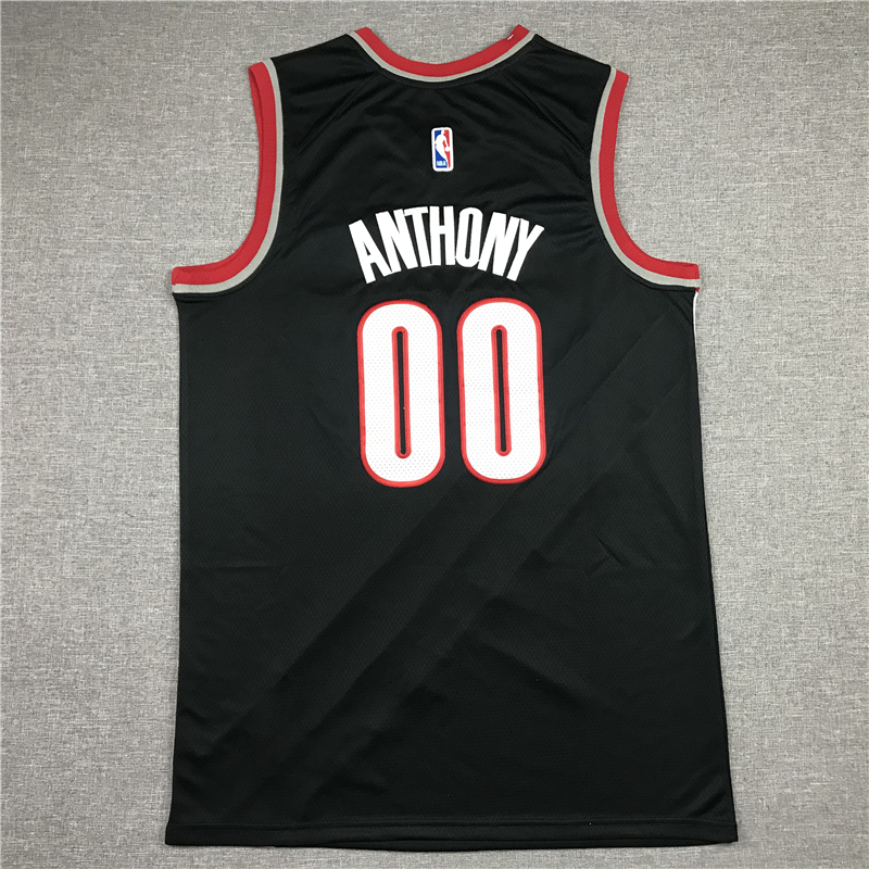Men's Portland Trail Blazers Carmelo Anthony #00 Black Swingman Fashion Jersey