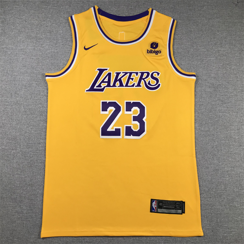 Men's Los Angeles Lakers LeBron James NBA #23 Yellow Swingman Jersey