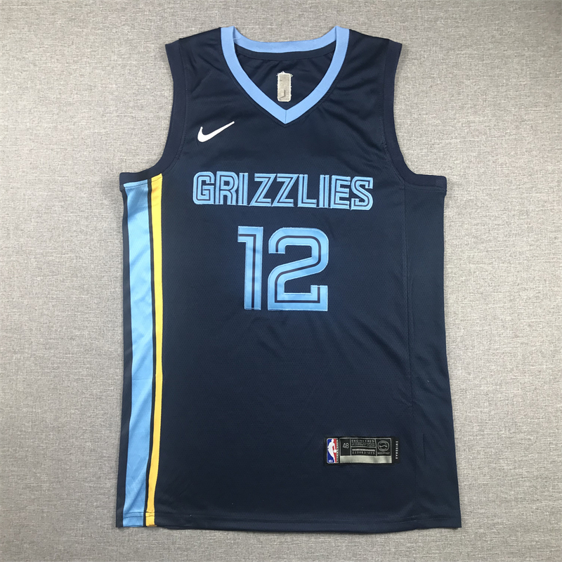 Men's Memphis Grizzlies Ja Morant #12 Navy Fast Break Replica Jersey