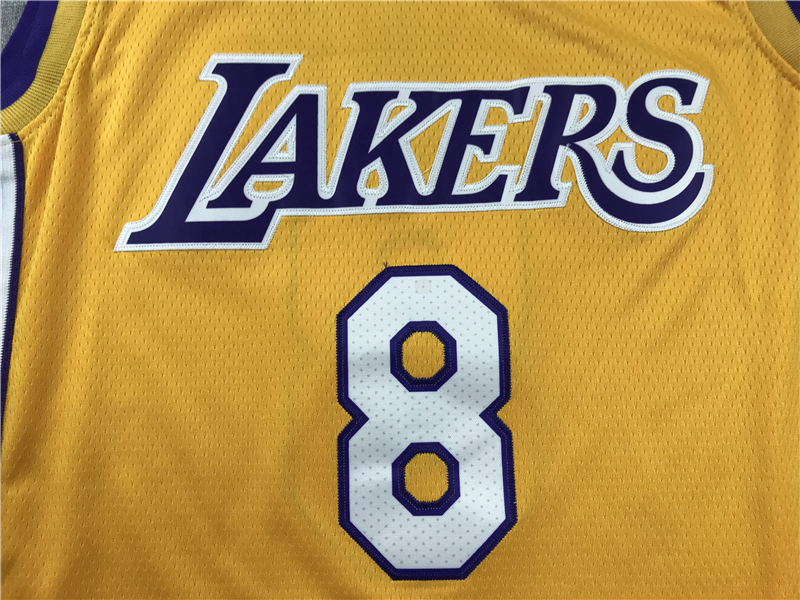 Men's Los Angeles Lakers Kobe Bryant Yellow #8 Swingman Player Jersey