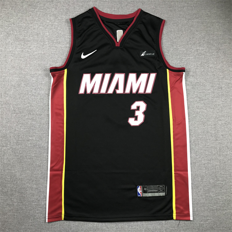 Men's Miami Heat Dwyane Wade #3 Black 2022/23 Swingman Jersey - Icon Edition