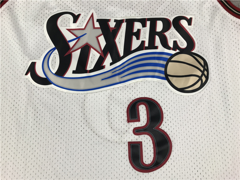 Men's Philadelphia 76ers Allen Iverson #3 White Swingman Jersey