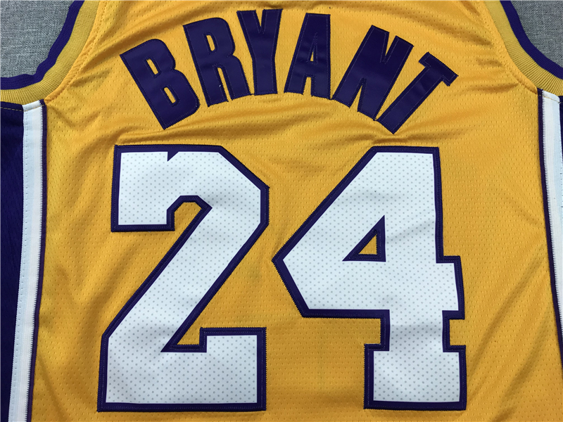 Men's Los Angeles Lakers Kobe Bryant #24 NBA Yellow Jersey - Retired Edition