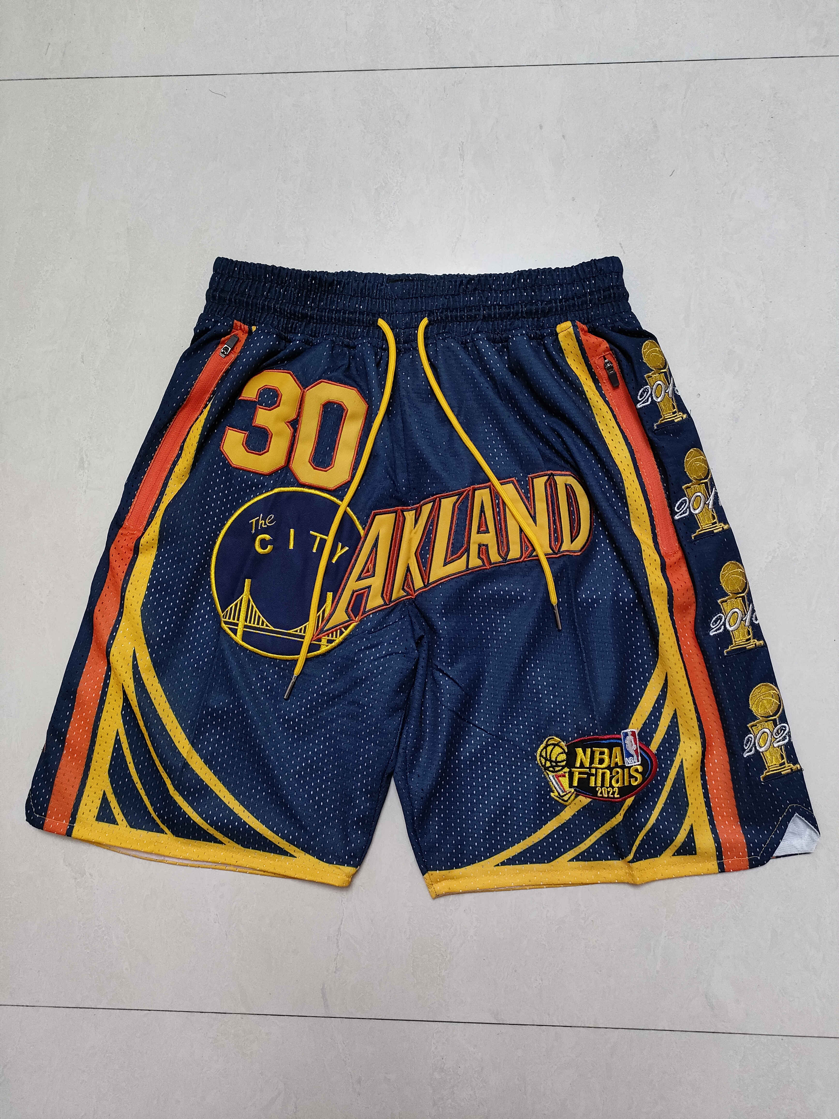 Men's Golden State Warriors Pocket Dark Blue Basketball Shorts