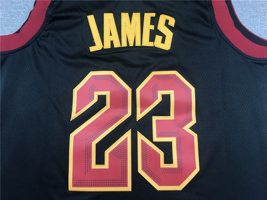 Men's Cleveland Cavaliers LeBron James #23 Black Swingman Player Jersey