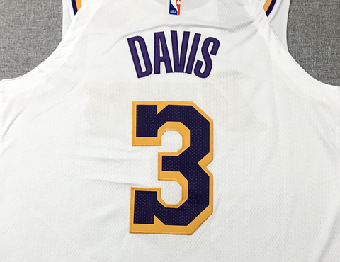 Men's Los Angeles Lakers Anthony Davis White #3 NBA Swingman Jersey