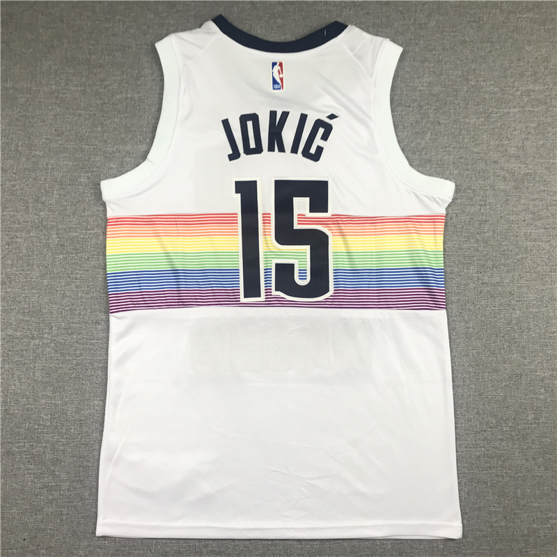 Men's Denver Nuggets Nikola Jokic #15 NBA White Swingman Jersey - Reward version