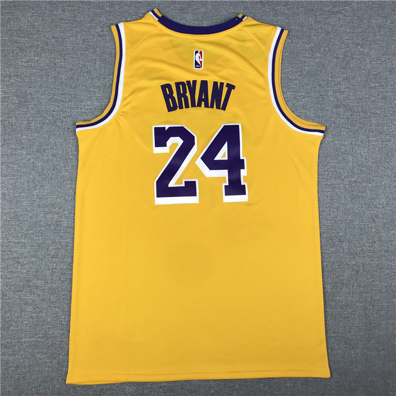 Men's Los Angeles Lakers Kobe Bryant #8-24 Yellow Swingman Player Jersey