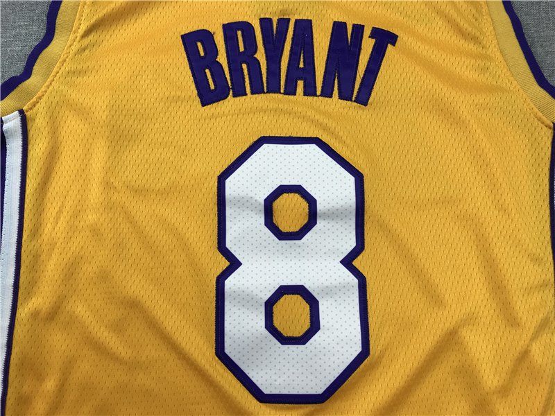Men's Los Angeles Lakers Kobe Bryant Yellow #8 Swingman Player Jersey