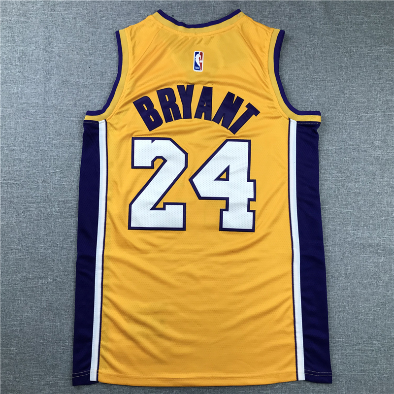 Men's Los Angeles Lakers Kobe Bryant #24 NBA Yellow Jersey - Retired Edition