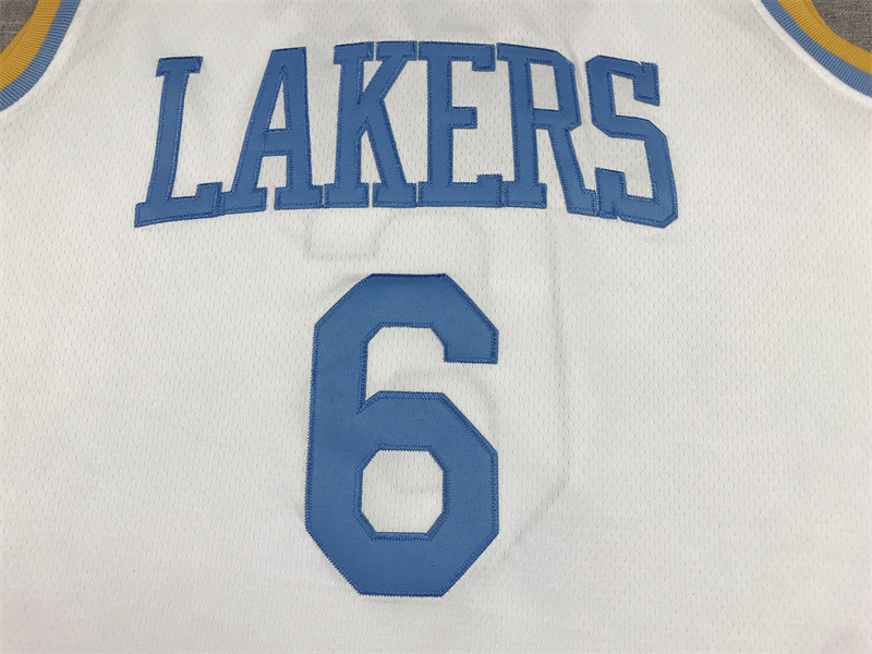 Men's Los Angeles Lakers LeBron James #6 White 2022/23 Swingman Jersey - Classic Edition