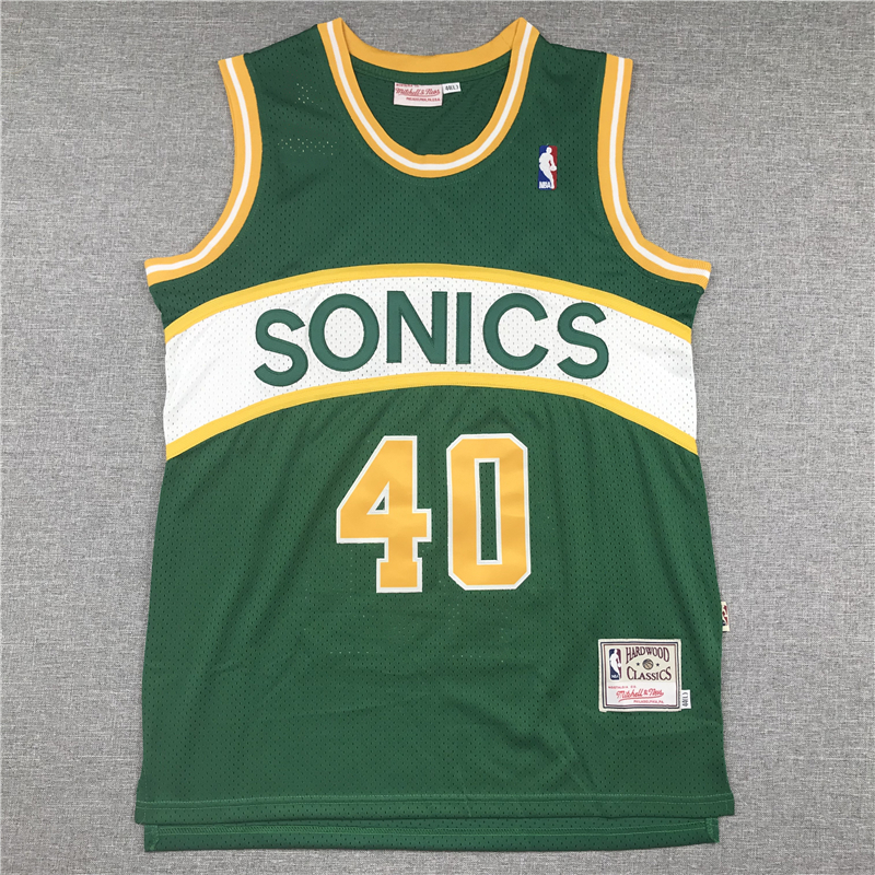 Men's Seattle SuperSonics Shawn Kemp Green Hardwood Classics Swingman Jersey