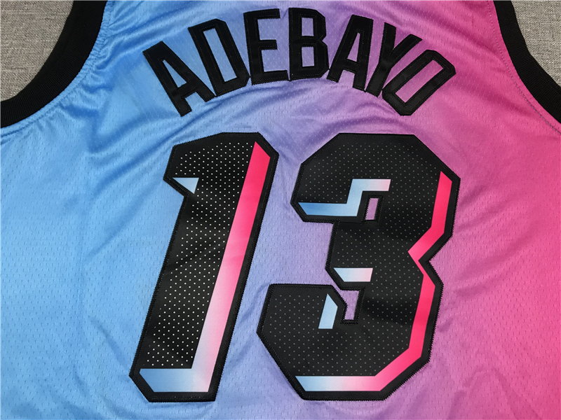 Men's Miami Heat Bam Adebayo Pink/Blue 2020/21 Swingman Jersey �C City Edition
