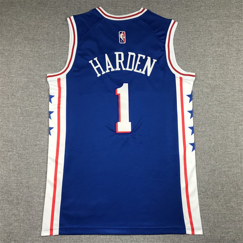 Men's Philadelphia 76ers James Harden Blue 2021/22 Fast Break Replica Jersey