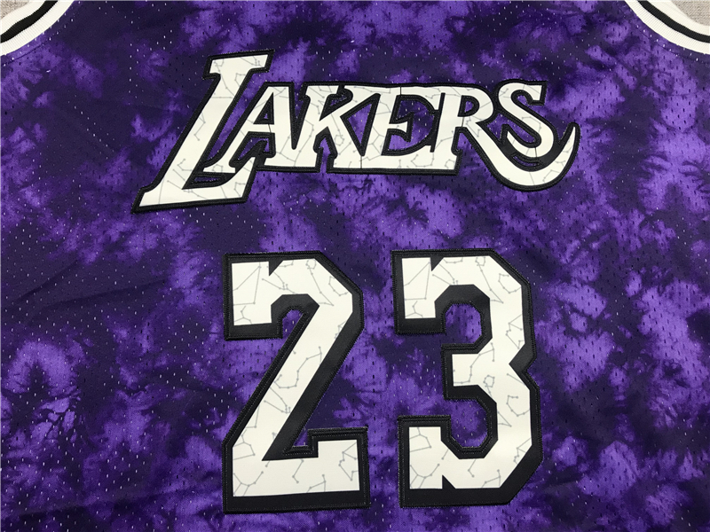 Men's Los Angeles Lakers LeBron James #23 Purple Galaxy Swingman Jersey