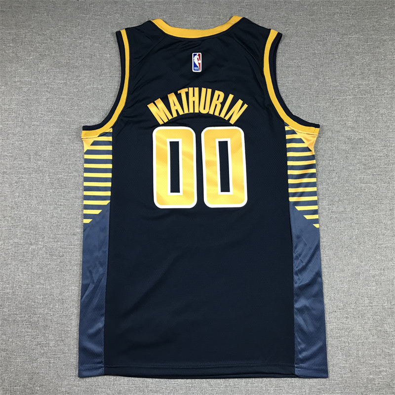 Men's Indiana Pacers Bennedict Mathurin #00 Navy Fast Break Replica Jersey - Icon Edition
