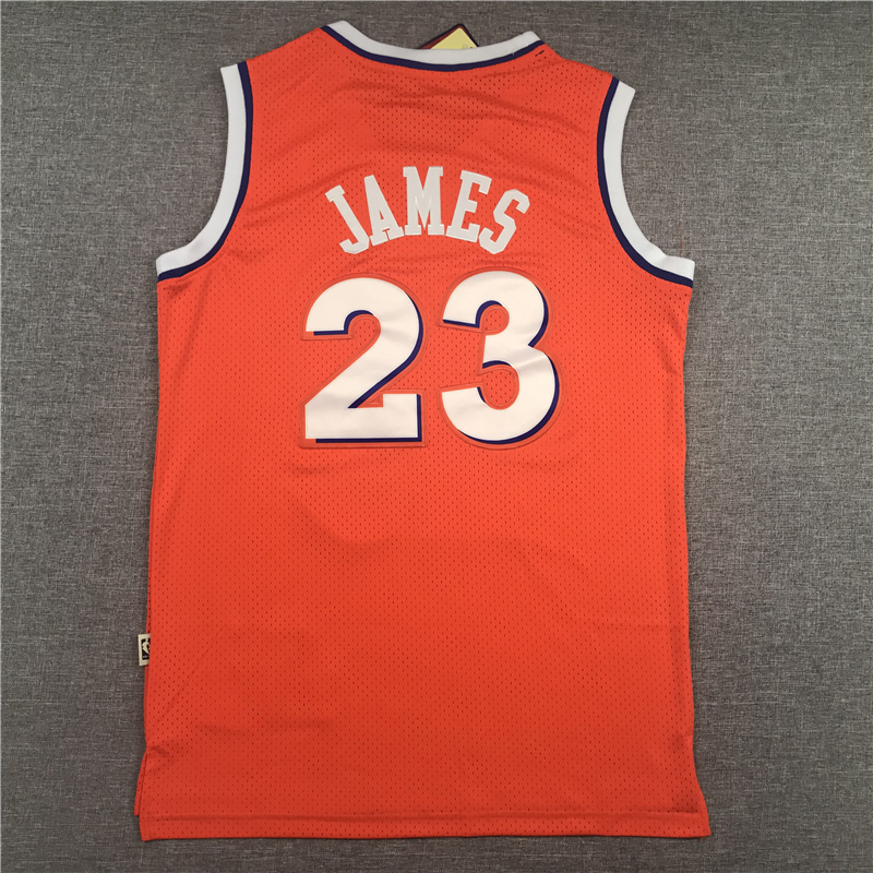Men's Cleveland Cavaliers LeBron James Orange Hardwood Classics Swingman Jersey