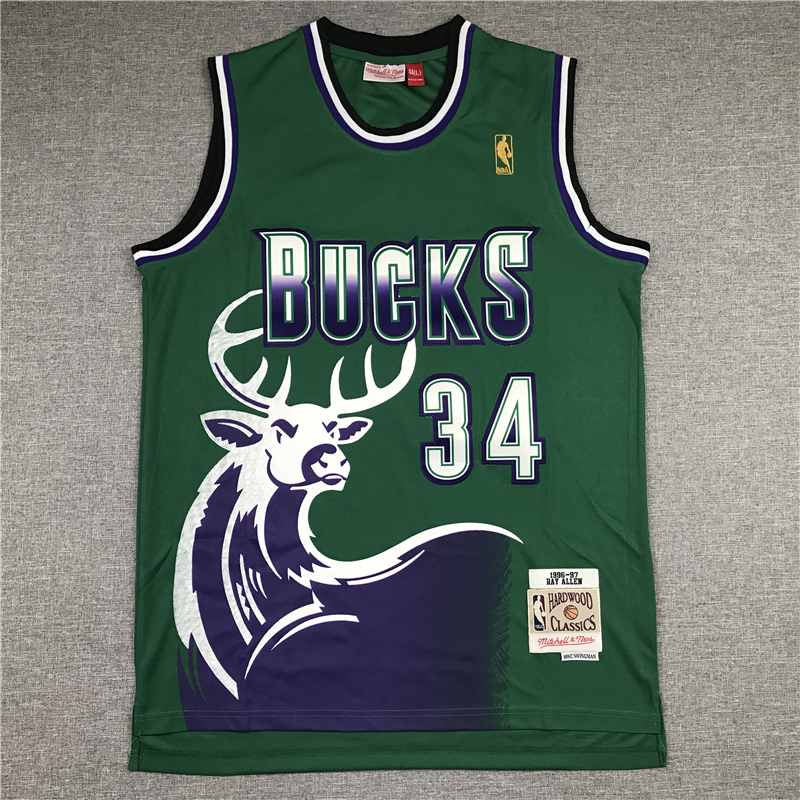 Men's Milwaukee Bucks Giannis Antetokounmpo #34 NBA Replica Player Jersey - Retro Green