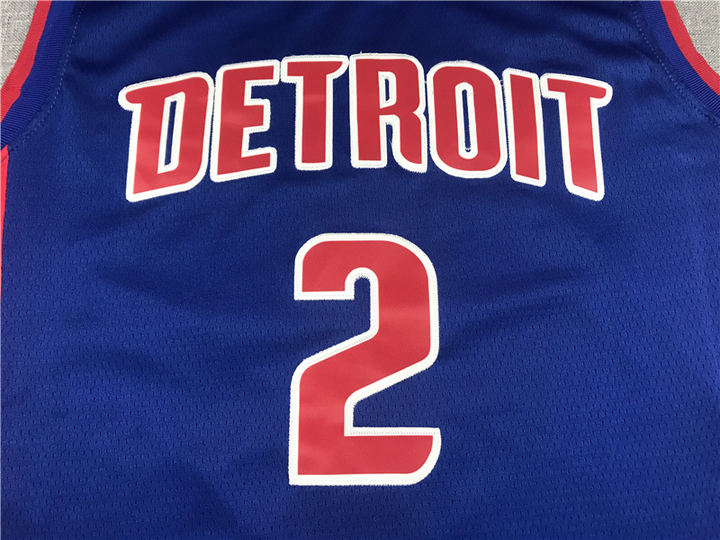 Men's Detroit Pistons Cade Cunningham #2 Blue 2021 Fast Break Replica Jersey