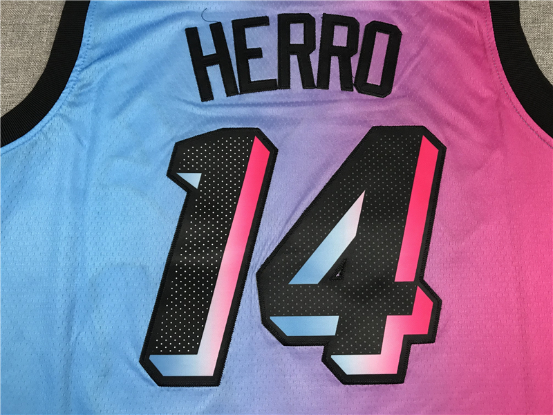 Men's Miami Heat Tyler Herro #14 Pink/Blue Swingman Player Jersey
