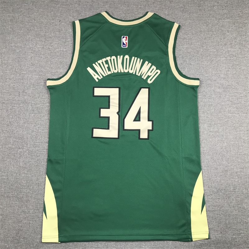 Men's Milwaukee Bucks Giannis Antetokounmpo #34 Green Swingman Jersey