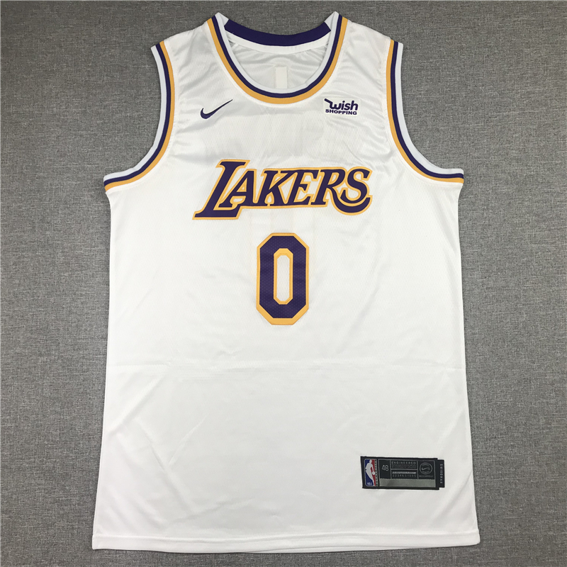 Men's Los Angeles Lakers Russell Westbrook #0 NBA White 2020/21 Swingman Jersey