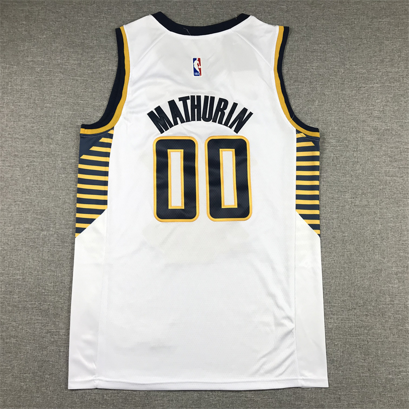 Men's Indiana Pacers Bennedict Mathurin #00 White 2022/23 Swingman Jersey - Association Edition