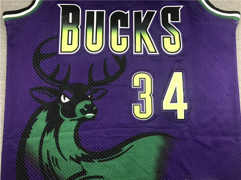 Men's Milwaukee Bucks Giannis Antetokounmpo #34 Purple Replica Player Jersey