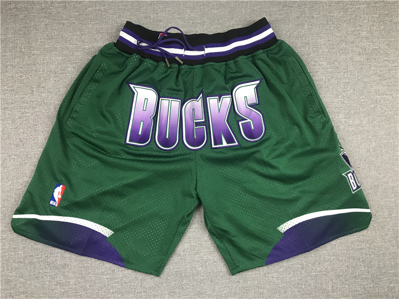 Men's Milwaukee Bucks Basketball Shorts With pocket Vintage Green