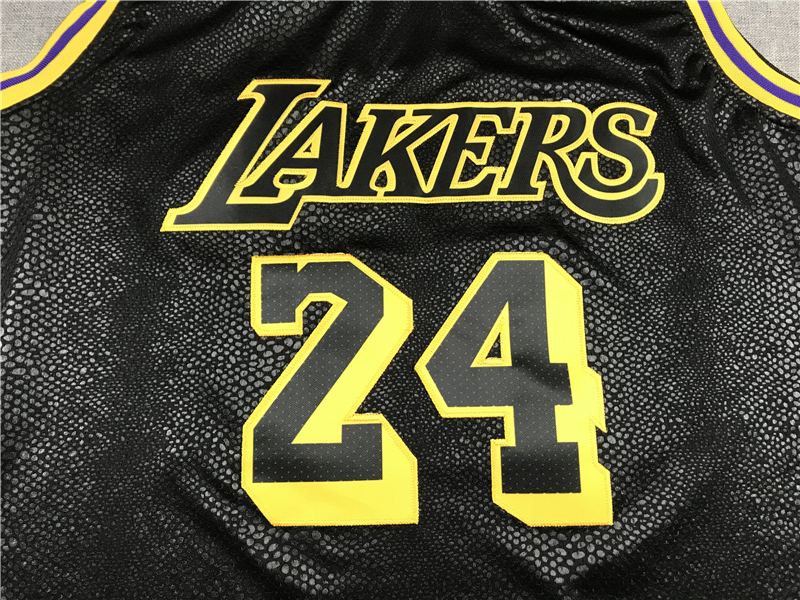 Men's Los Angeles Lakers Kobe Bryant #24 Black City Edition Swingman Jersey