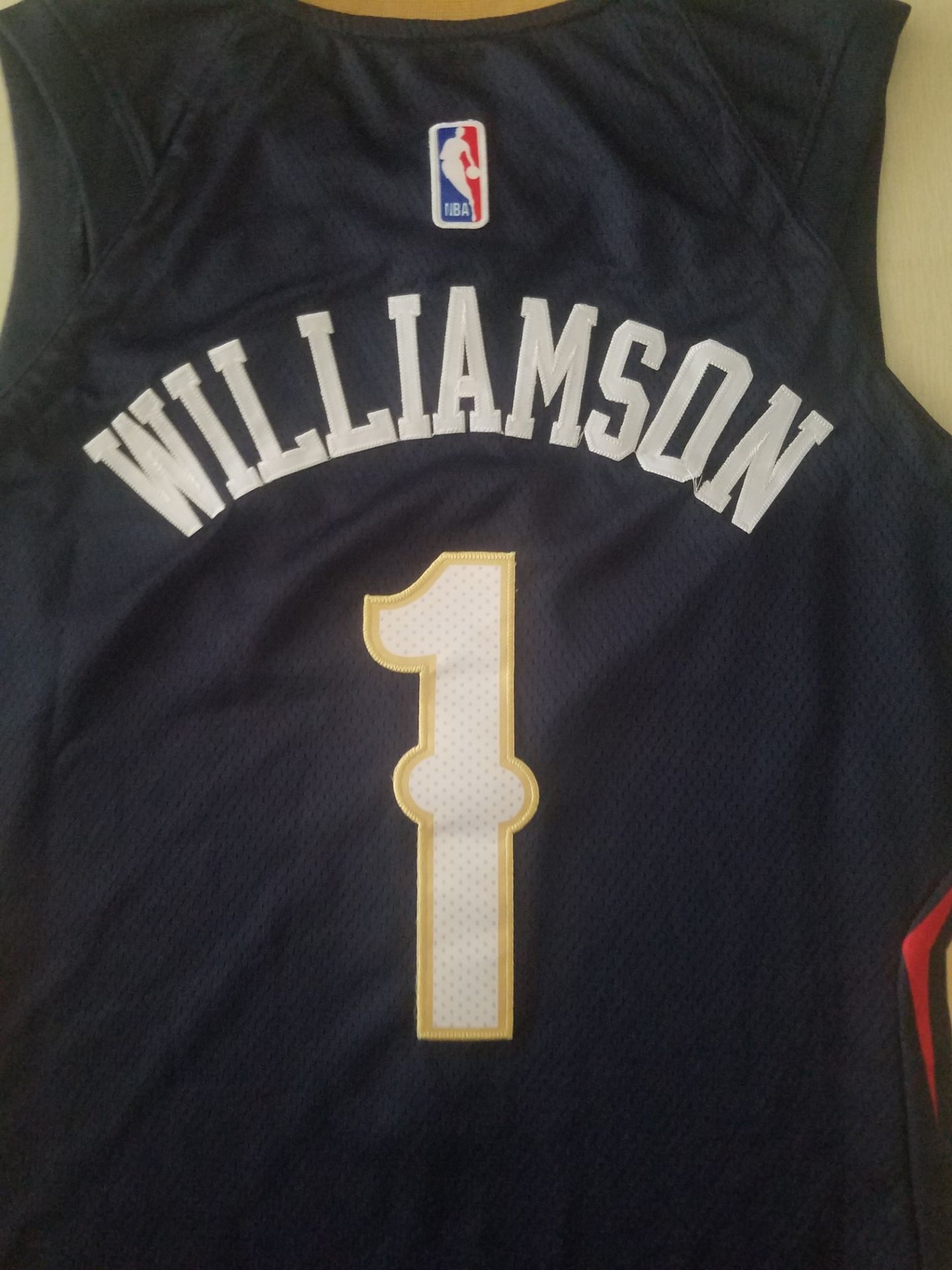 Men's New Orleans Pelicans Zion Williamson #1 NBA Dark Blue Swingman Jersey