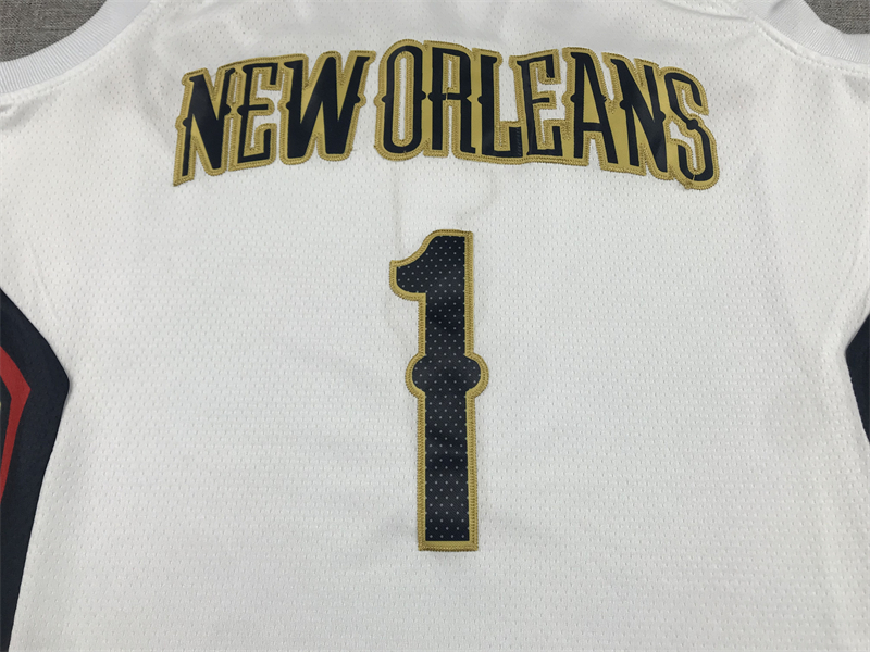 Men's New Orleans Pelicans Zion Williamson #1 White Swingman Jersey