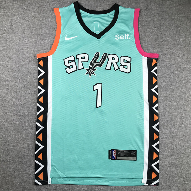 Men's San Antonio Spurs Victor Wembanyama #1 Turquoise 2022/23 Swingman Jersey - City Edition