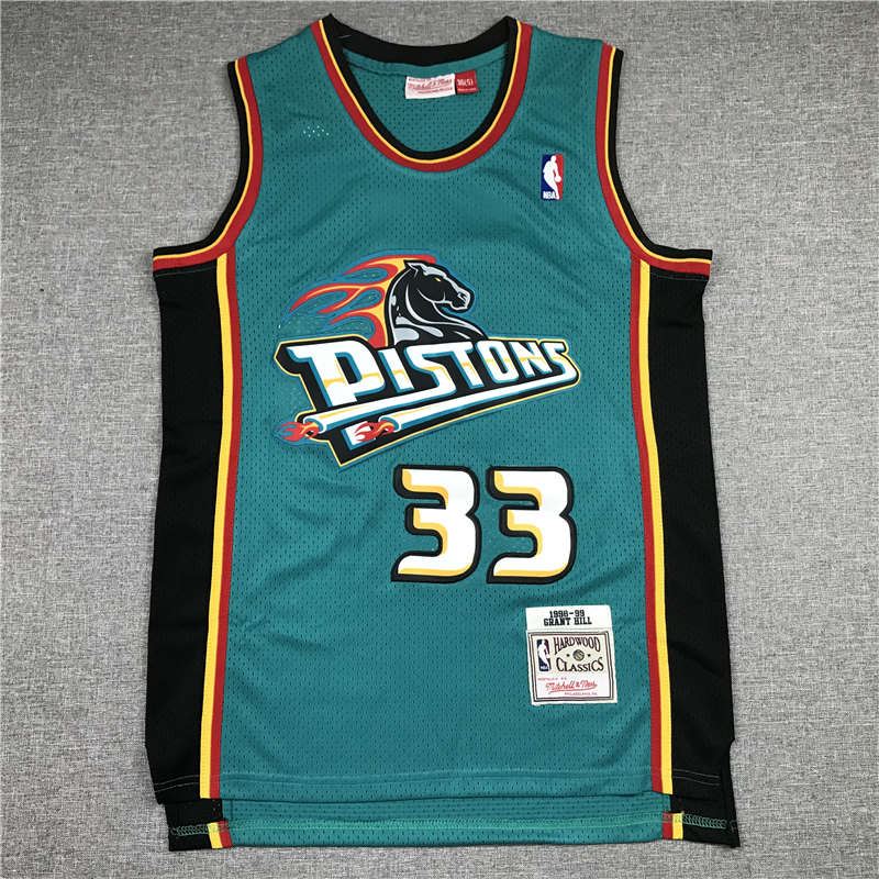 Men's Detroit Pistons Grant Hill 1998-99 Green Hardwood Classics Swingman Jersey