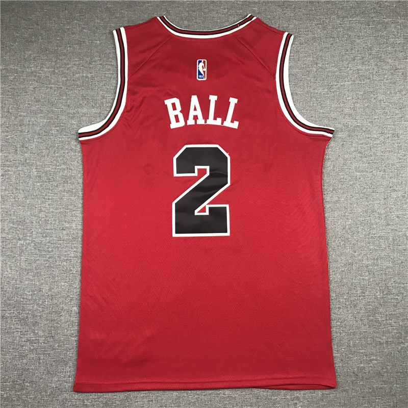 Men's Chicago Bulls Lonzo Ball #2 Red Fast Break Replica Player Jersey