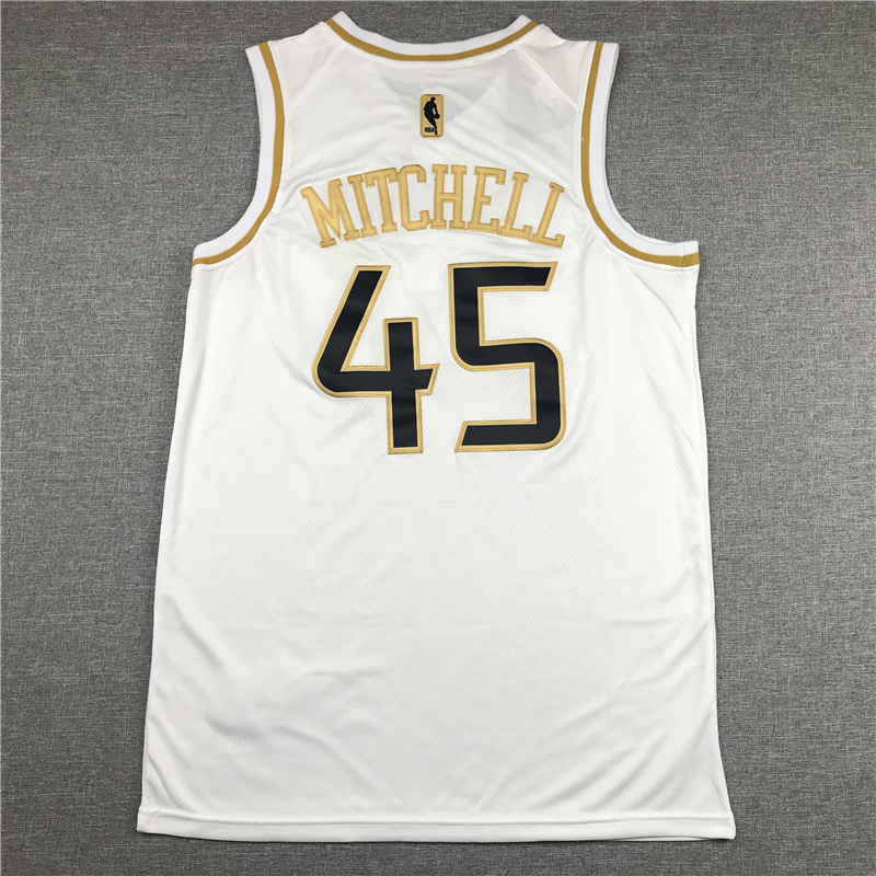 Men's Utah Jazz Donovan Mitchell #45 White Swingman Jersey