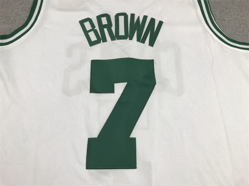 Men's Boston Celtics Jaylen Brown #7 White 2022/23 Swingman Jersey - Association Edition