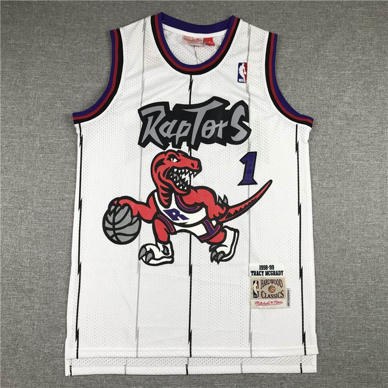 Men's Toronto Raptors Tracy McGrady 1998-99 White Hardwood Classics Swingman Jersey