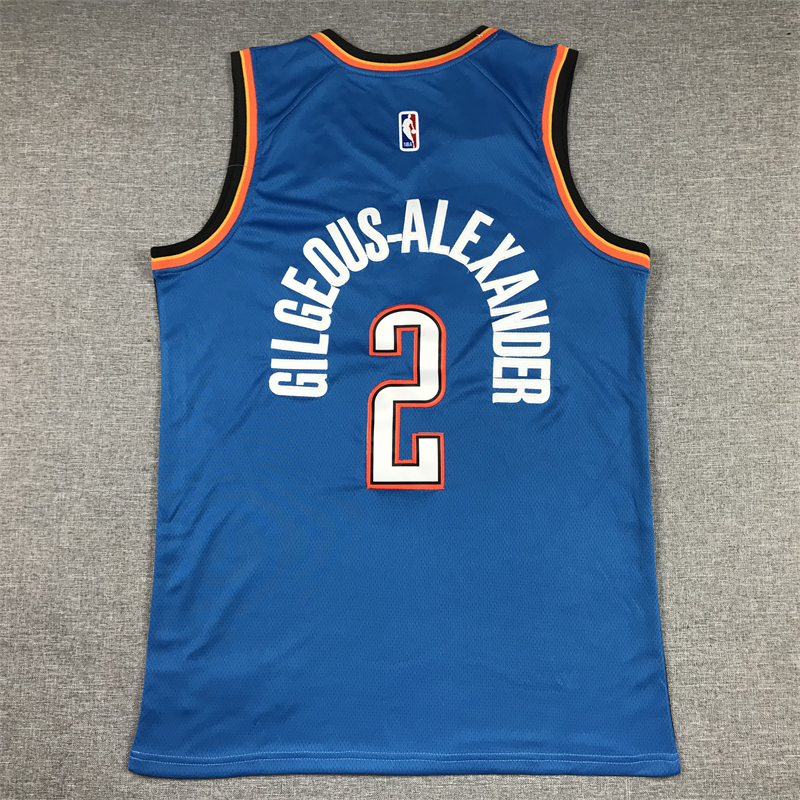Men's Oklahoma City Thunder Shai Gilgeous-Alexander #2 Blue 2022/23 Swingman Jersey - Icon Edition