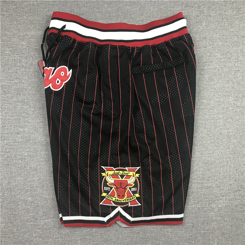 Men's Chicago Bulls Black/Red 1996-97 Hardwood Classics Authentic Basketball Shorts